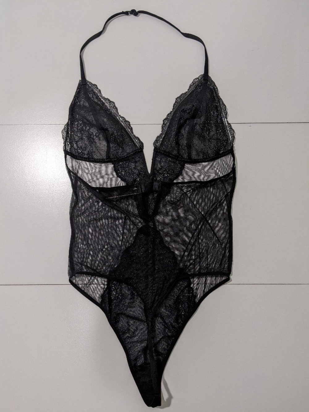 VS Sheer Black Lace Teddy
